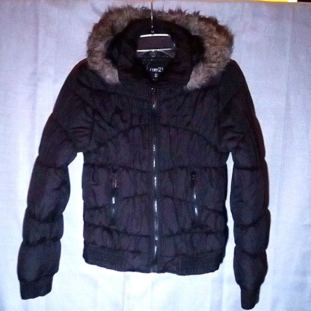 Rue21 Girls Winter Jacket with Faux Fur on The Edges of the Hoodie